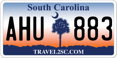 SC license plate AHU883