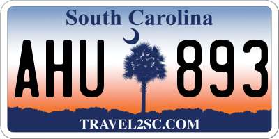 SC license plate AHU893