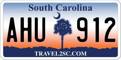 SC license plate AHU912