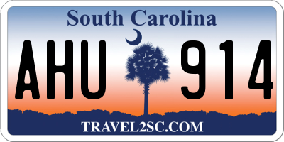 SC license plate AHU914