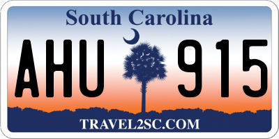 SC license plate AHU915