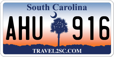 SC license plate AHU916