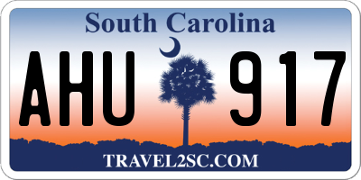 SC license plate AHU917