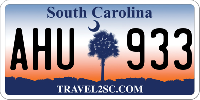 SC license plate AHU933