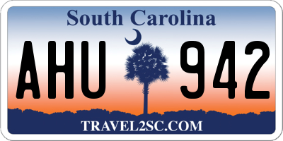 SC license plate AHU942