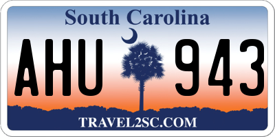 SC license plate AHU943