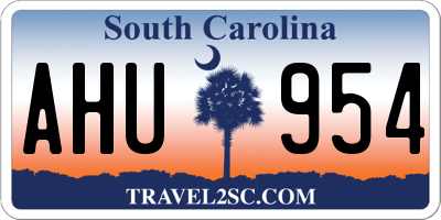 SC license plate AHU954