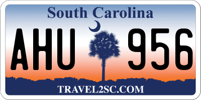 SC license plate AHU956