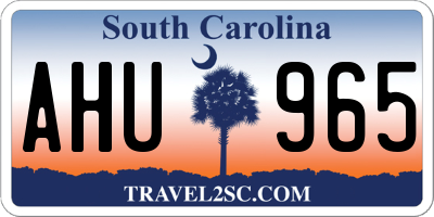 SC license plate AHU965