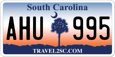 SC license plate AHU995