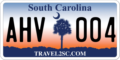 SC license plate AHV004