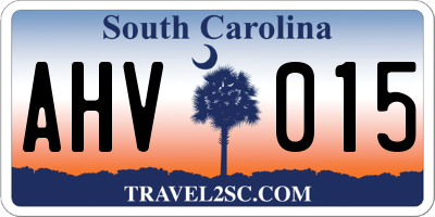 SC license plate AHV015