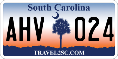 SC license plate AHV024