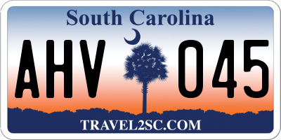 SC license plate AHV045