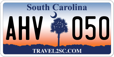 SC license plate AHV050