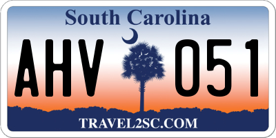 SC license plate AHV051