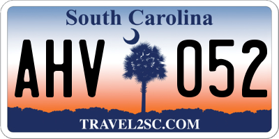SC license plate AHV052