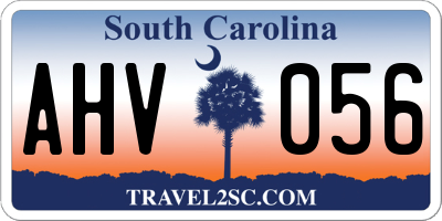 SC license plate AHV056