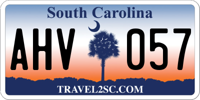 SC license plate AHV057