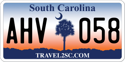 SC license plate AHV058