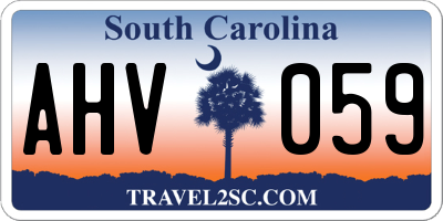 SC license plate AHV059