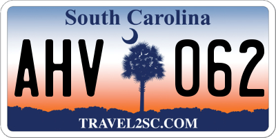 SC license plate AHV062