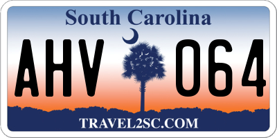 SC license plate AHV064