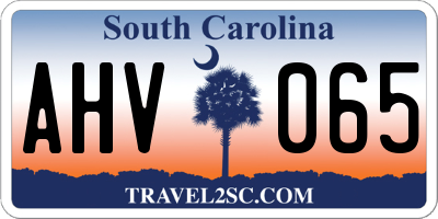 SC license plate AHV065