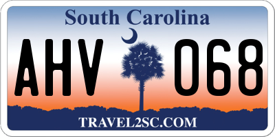 SC license plate AHV068