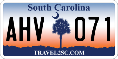 SC license plate AHV071
