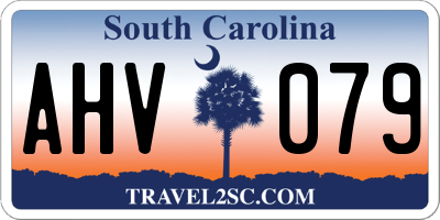SC license plate AHV079