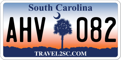 SC license plate AHV082