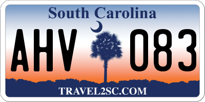 SC license plate AHV083