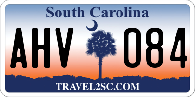 SC license plate AHV084