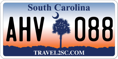SC license plate AHV088