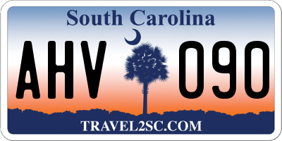 SC license plate AHV090