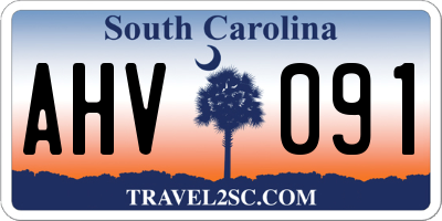 SC license plate AHV091