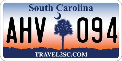 SC license plate AHV094