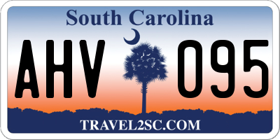 SC license plate AHV095