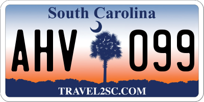 SC license plate AHV099