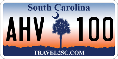 SC license plate AHV100