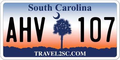SC license plate AHV107
