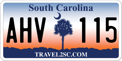 SC license plate AHV115