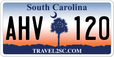 SC license plate AHV120