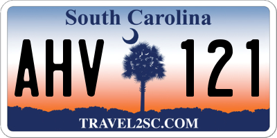 SC license plate AHV121