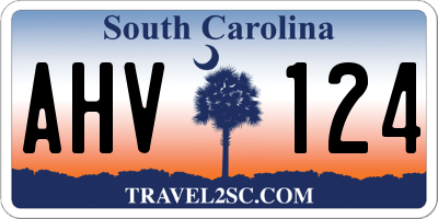 SC license plate AHV124
