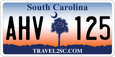 SC license plate AHV125