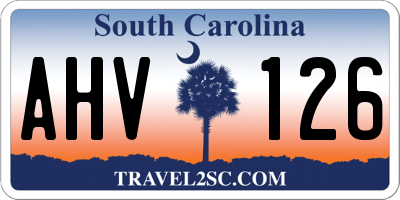 SC license plate AHV126