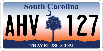 SC license plate AHV127