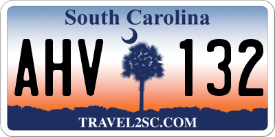SC license plate AHV132